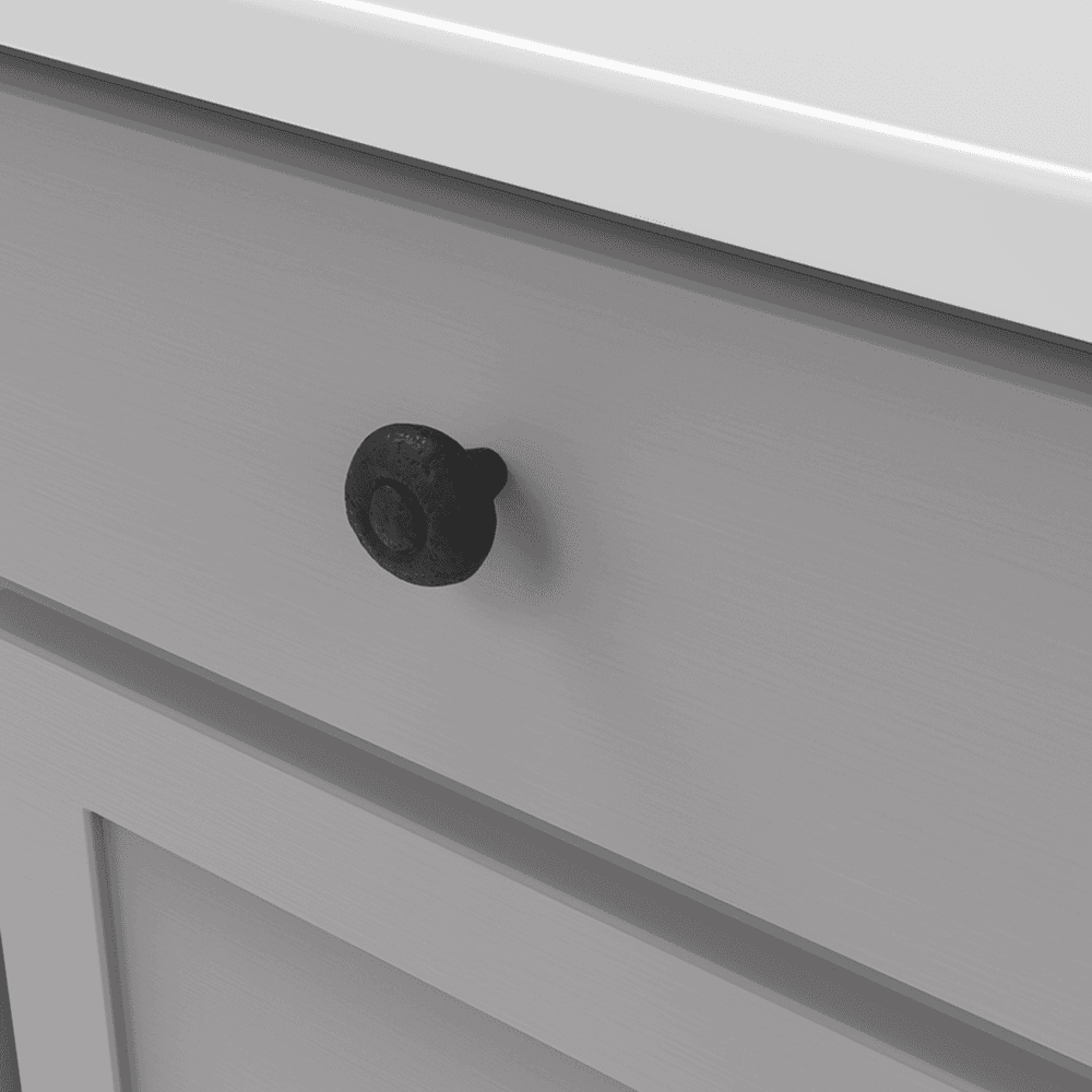 1-1/2" Refined Rustic Cabinet Knob, Black Iron (25/Box) Alt 2 - Image