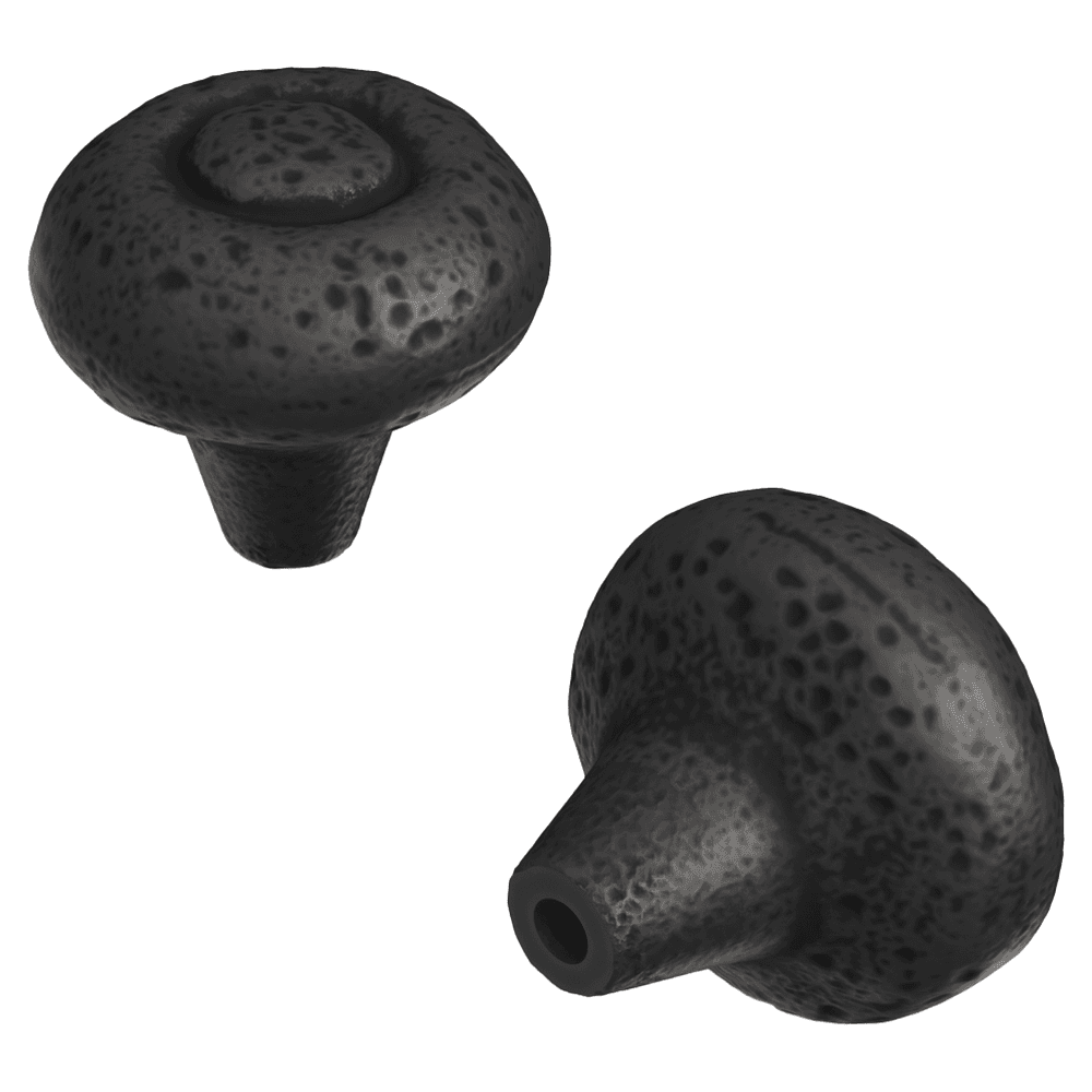1-1/2" Refined Rustic Cabinet Knob, Black Iron (25/Box) Main - Image