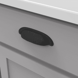 3" Refined Rustic Cup Pull, Black Iron (25/Box) Alt 3 - Image