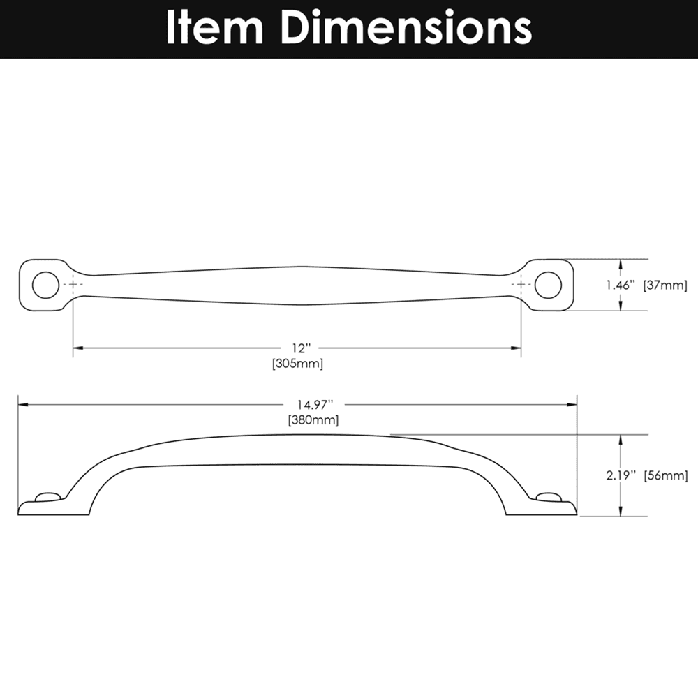 12" Refined Rustic Appliance Pull, Black Iron (5/Box) Alt 4 - Image