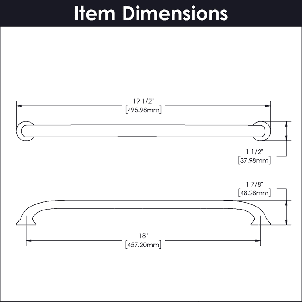 18" Zephyr Appliance Pull, Oil-Rubbed Bronze (5/Box) Alt 3 - Image