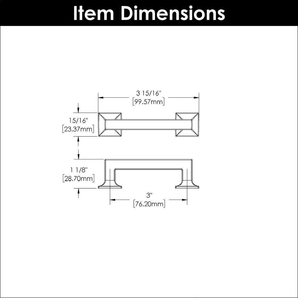 3" Studio Cabinet Pull, Oil-Rubbed Bronze (10/Box) Alt 3 - Image