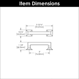 3" Studio Cabinet Pull, Oil-Rubbed Bronze (10/Box) Alt 3 - Image