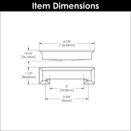 3" Studio Cup Pull, Brushed Golden Brass (10/Box) Alt 3 - Image