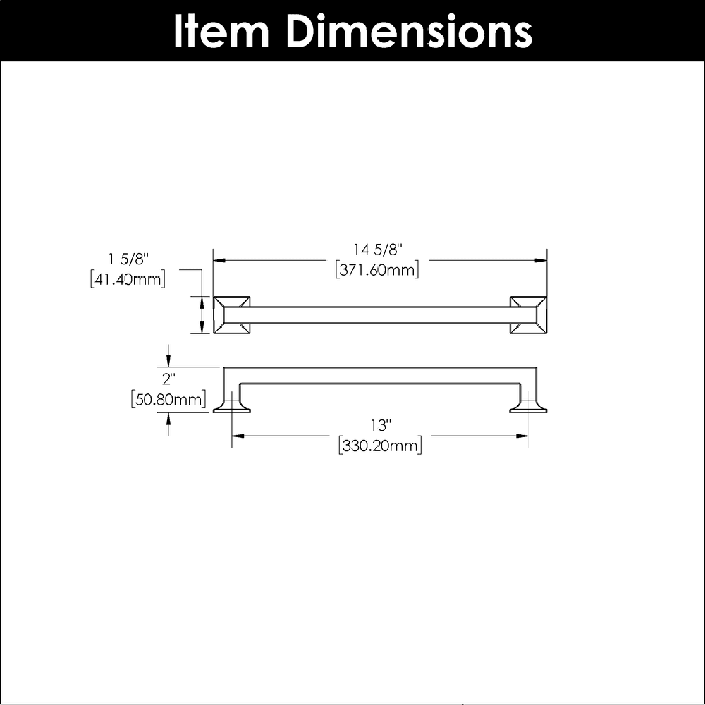 13" Studio Cabinet Pull, Oil-Rubbed Bronze (5/Box) Alt 3 - Image