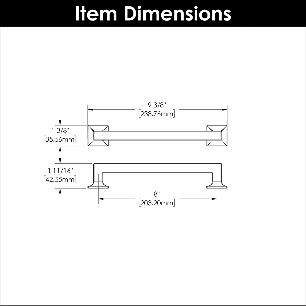 8" Studio Cabinet Pull, Oil-Rubbed Bronze (5/Box) Alt 3 - Image