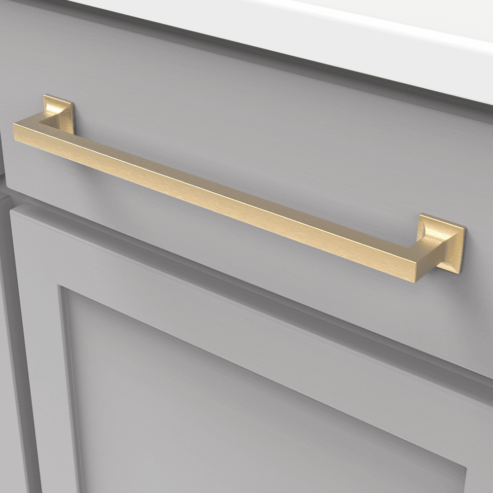 12" Studio Cabinet Pull, Brushed Golden Brass Alt 2 - Image