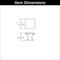 1-1/4" Studio Square Cabinet Knob, Brushed Golden Brass (Box/10) Alt 1 - Image
