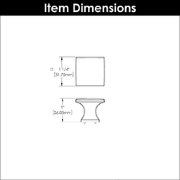 1-1/4" Studio Square Cabinet Knob, Brushed Golden Brass Alt 1 - Image