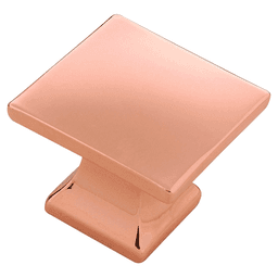 1-1/4" Studio Square Cabinet Knob, Polished Copper (Box/10) Main - Image