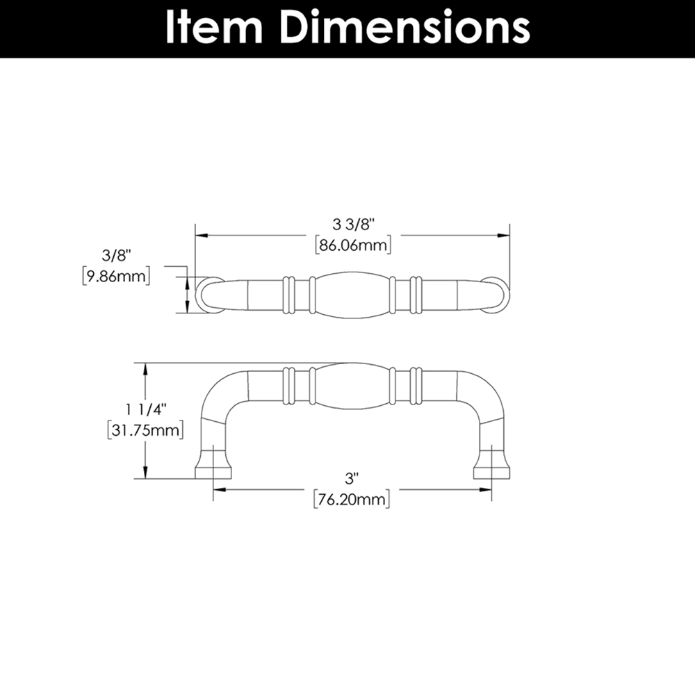 3" Williamsburg Cabinet Pull, Black Nickel Vibed (10/Box) Alt 3 - Image