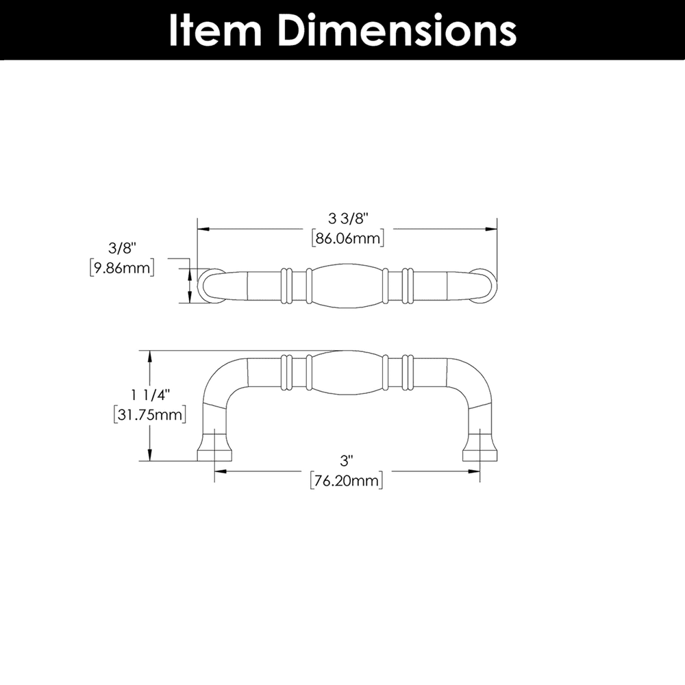3" Williamsburg Cabinet Pull, Oil-Rubbed Bronze Alt 4 - Image