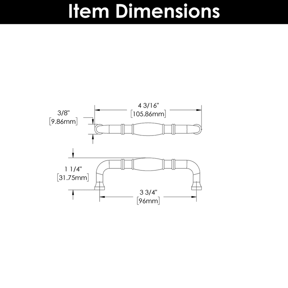 3-3/4" Williamsburg Cabinet Pull, Black Nickel Vibed (10/Box) Alt 4 - Image