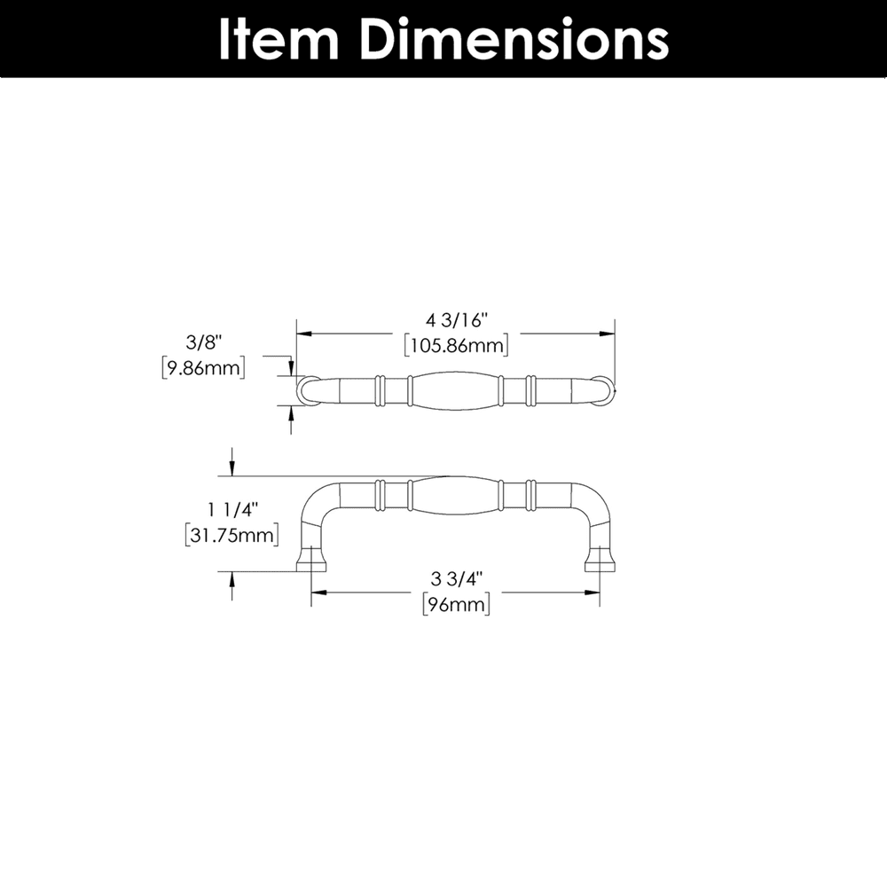 3-3/4" Williamsburg Cabinet Pull, Matte Black Alt 4 - Image