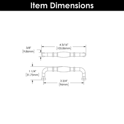 3-3/4" Williamsburg Cabinet Pull, Matte Black Alt 4 - Image