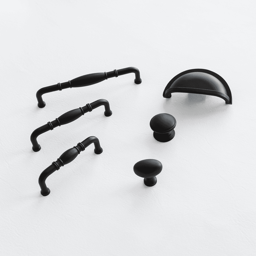 1-1/4" Williamsburg Oval Cabinet Pull, Matte Black Alt 3 - Image
