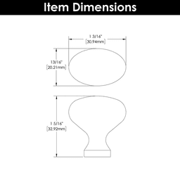 1-1/4" Williamsburg Oval Cabinet Pull, Matte Black Alt 4 - Image