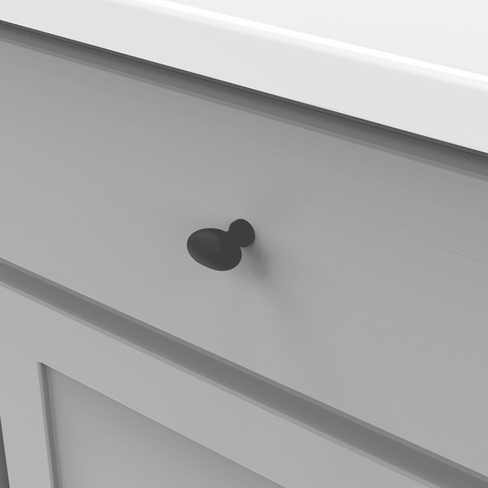 1-1/4" Williamsburg Oval Cabinet Pull, Matte Black Alt 6 - Image