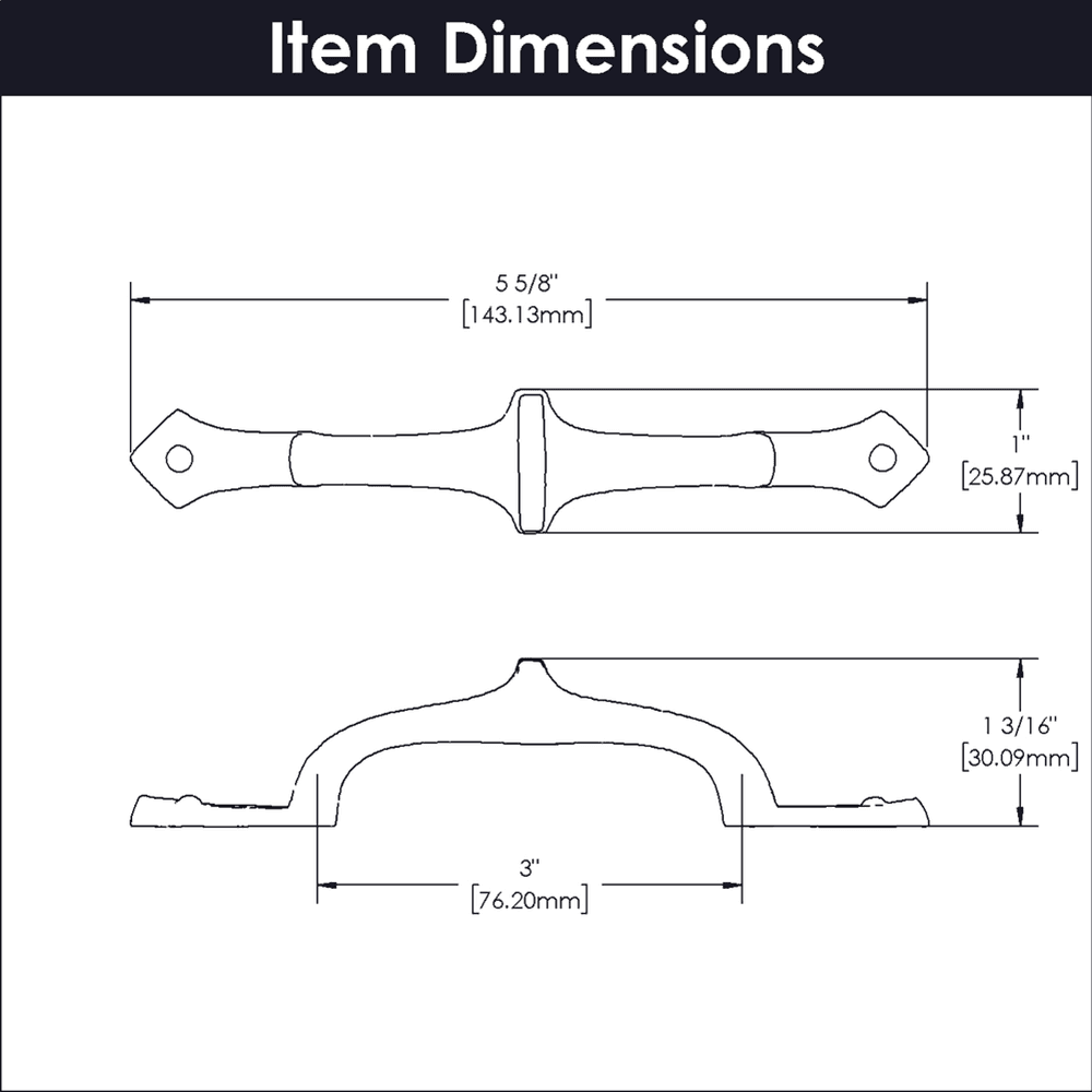 3" Mountain Lodge Cabinet Pull, Black Iron (10/Box) Alt 3 - Image