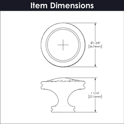 1-3/8" Mountain Lodge Round Cabinet Knob, Black Iron (Box/10) Alt 1 - Image