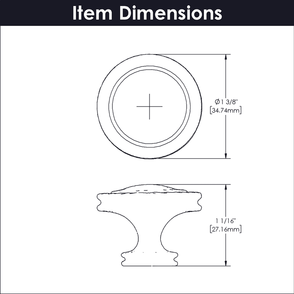 1-3/8" Mountain Lodge Cabinet Knob, Black Iron (Box/10) Alt 1 - Image