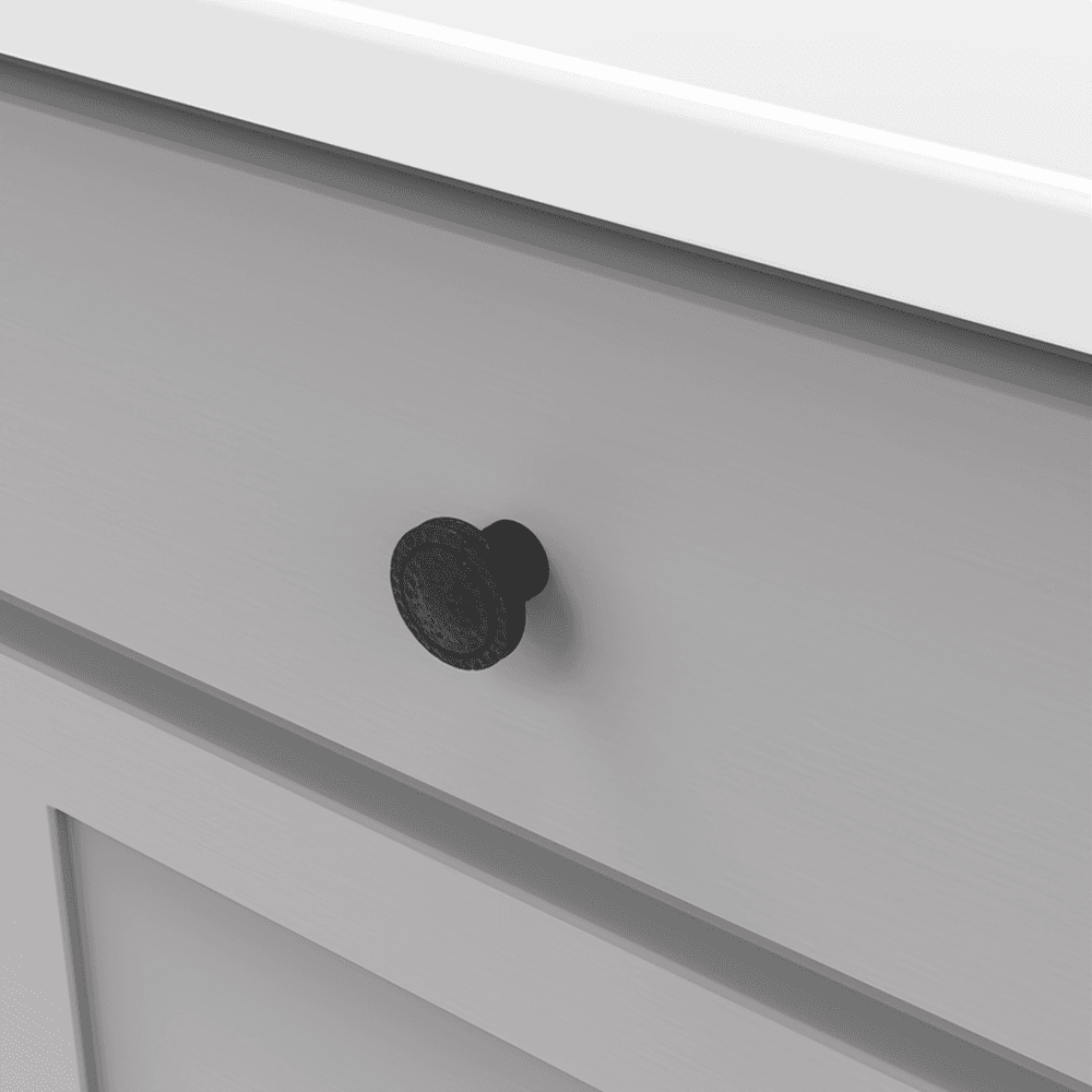 1-3/8" Mountain Lodge Cabinet Knob, Black Iron (Box/10) Alt 2 - Image
