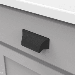 3-3/4" Mountain Lodge Cup Pull, Black Iron Alt 2 - Image