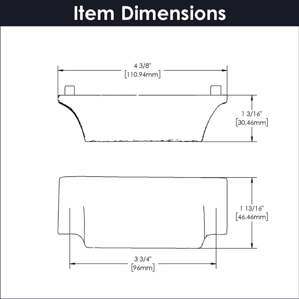 3-3/4" Mountain Lodge Cup Pull, Black Iron (5/Box) Alt 3 - Image