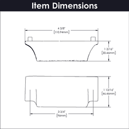 3-3/4" Mountain Lodge Cup Pull, Black Iron (5/Box) Alt 3 - Image