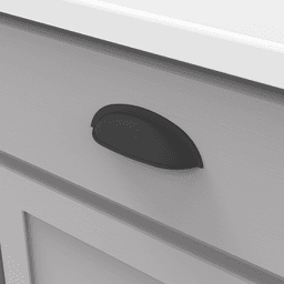3" Cottage Cup Pull, Matte Black Alt 2 - Image