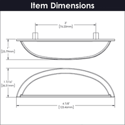 3" Cottage Cup Pull, Satin Nickel (5/Box) Alt 3 - Image