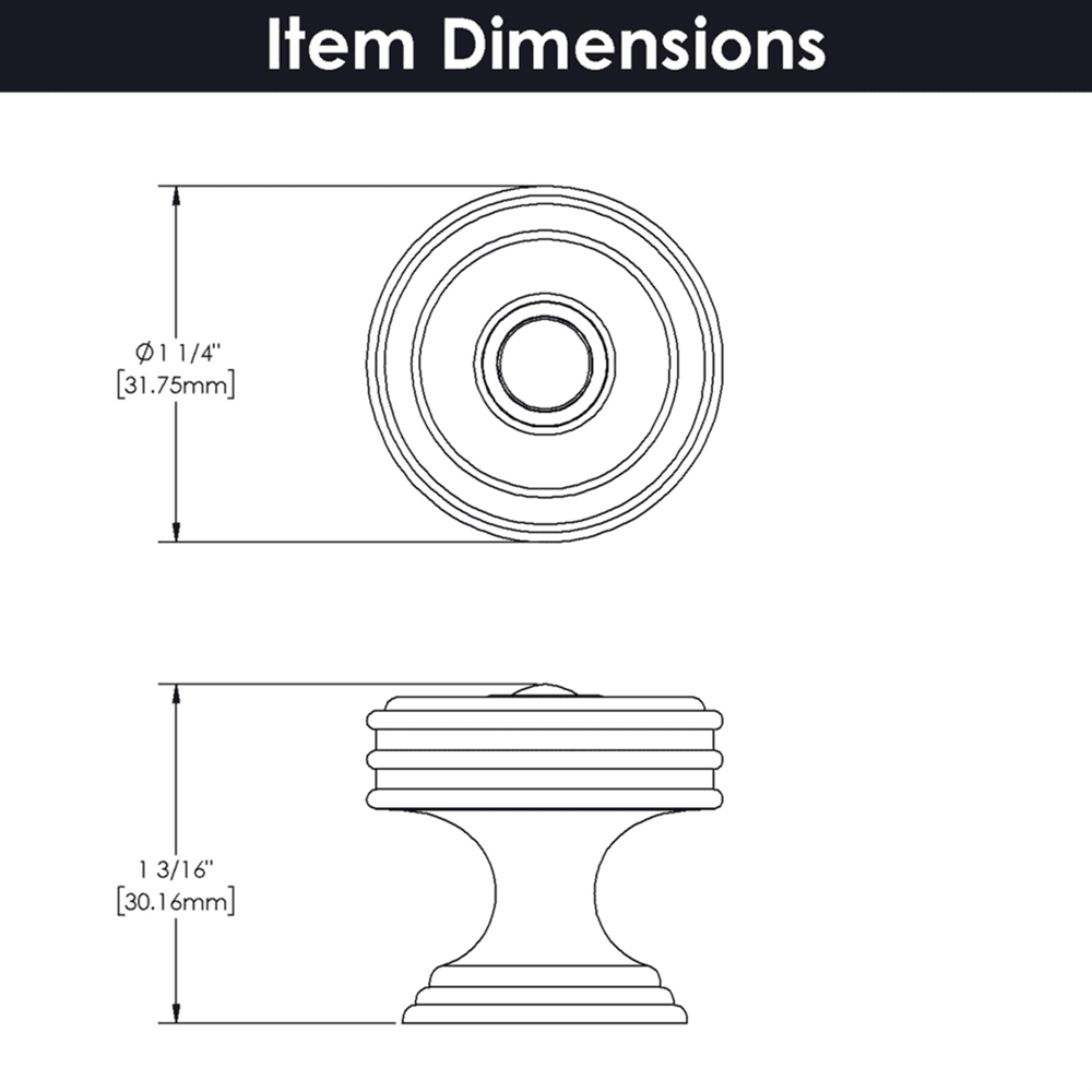 1-1/4" Williamsburg Cabinet Knob, Black Nickel Vibed Alt 2 - Image
