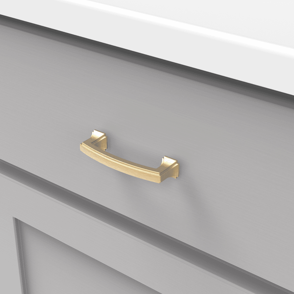 3" Bridges Cabinet Handle Pull, Brushed Golden Brass Alt 2 - Image