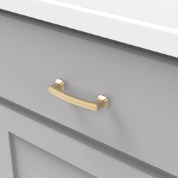 3" Bridges Cabinet Handle Pull, Brushed Golden Brass Alt 2 - Image