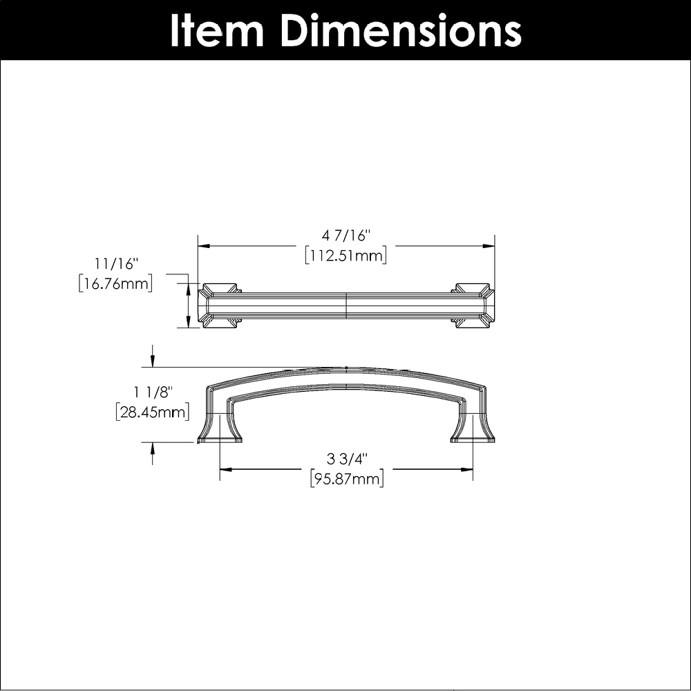 3-3/4" Bridges Cabinet Pull, Oil-Rubbed Bronze (10/Box) Alt 3 - Image