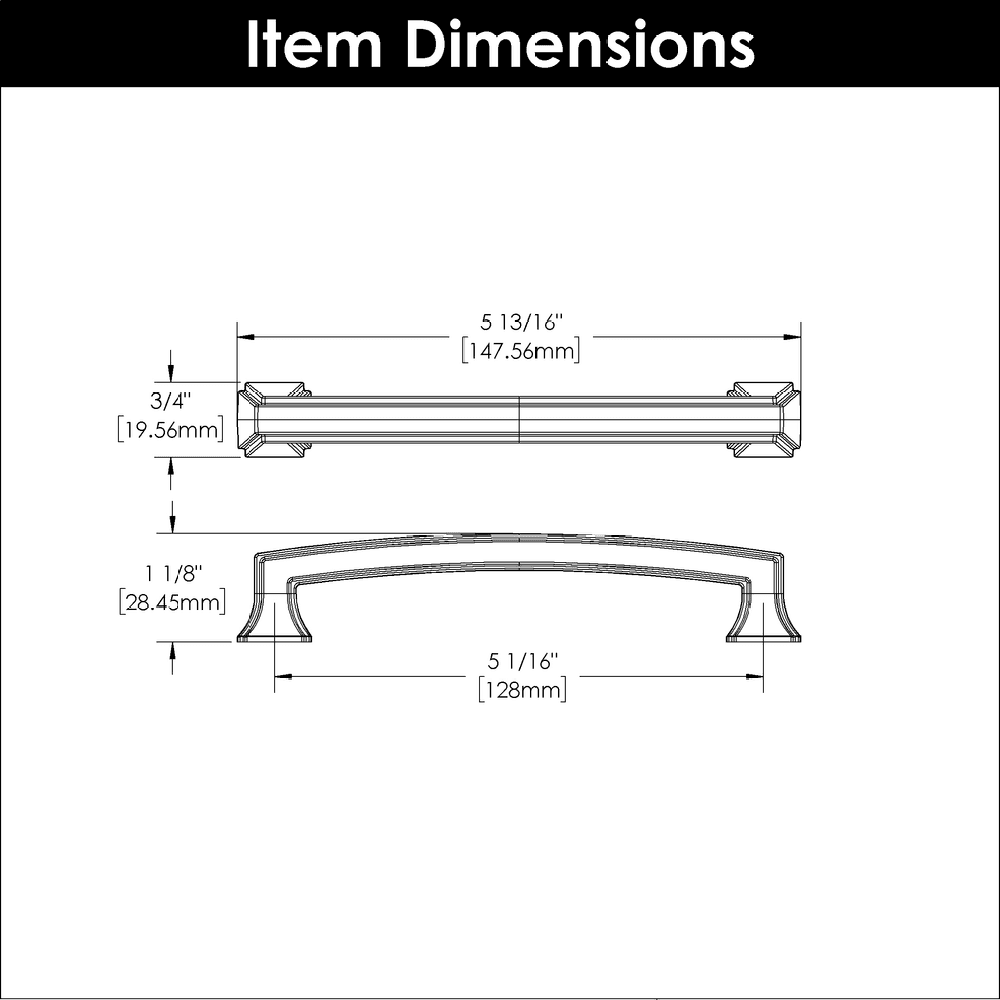 5-1/16" Bridges Cabinet Pull, Oil-Rubbed Bronze (10/Box) Alt 3 - Image