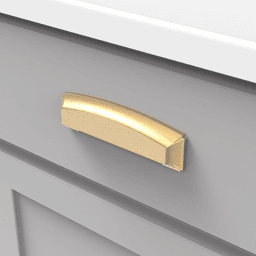 3" Bridges Cup Pull, Brushed Golden Brass (10/Box) Alt 2 - Image