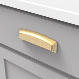 3" Bridges Cup Pull, Brushed Golden Brass Alt 2 - Image
