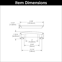 3" Bridges Cup Pull, Chrome (5/Box) Alt 3 - Image
