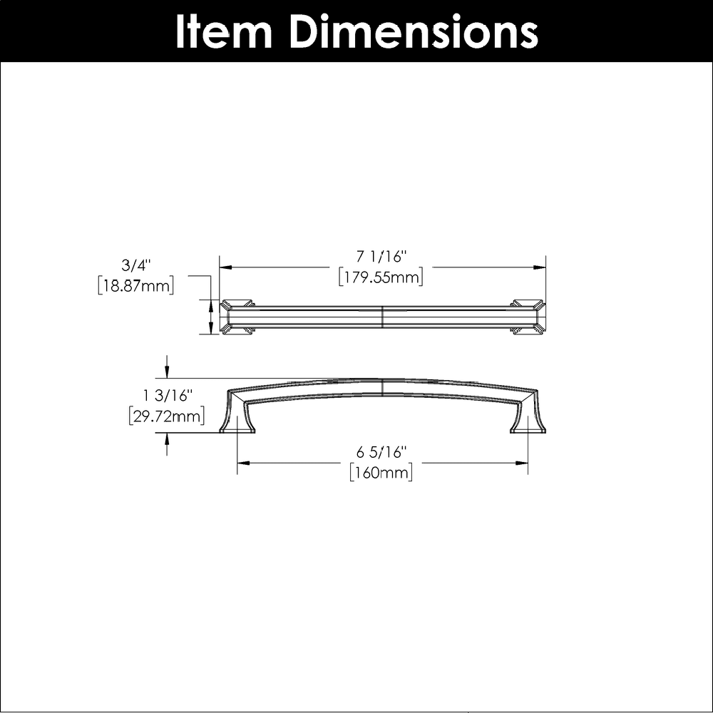 6-5/16" Bridges Cabinet Pull, Brushed Golden Brass (10/Box) Alt 3 - Image