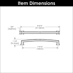 7-9/16" Bridges Cabinet Pull, Brushed Golden Brass (10/Box) Alt 3 - Image