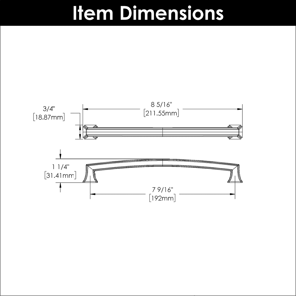 7-9/16" Bridges Cabinet Pull, Brushed Golden Brass Alt 3 - Image