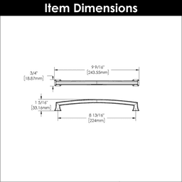 8-13/16" Bridges Cabinet Pull, Brushed Golden Brass Alt 3 - Image