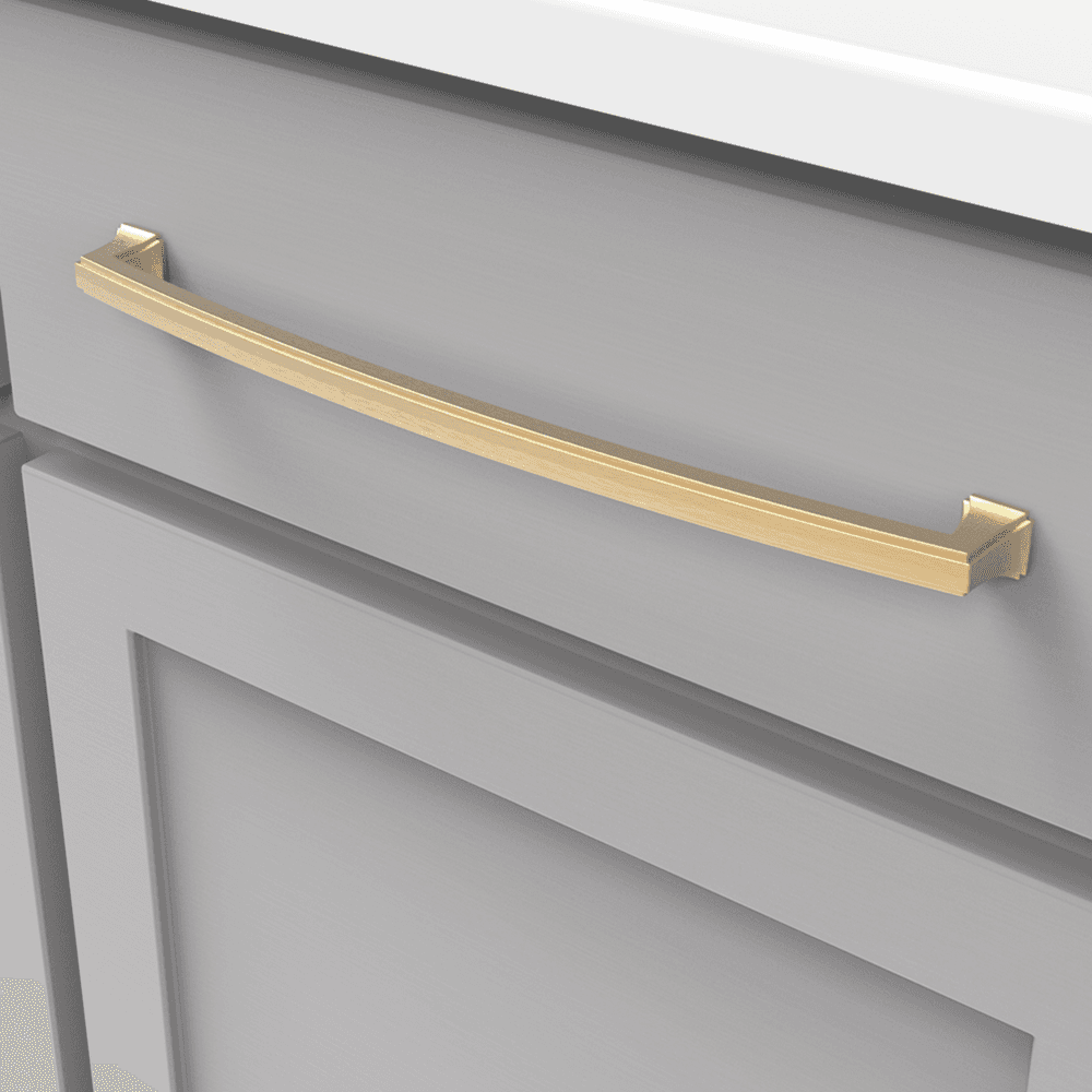12" Bridges Cabinet Pull, Brushed Golden Brass Alt 2 - Image