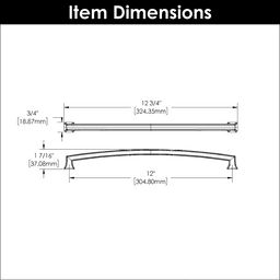 12" Bridges Cabinet Pull, Matte Black Alt 3 - Image