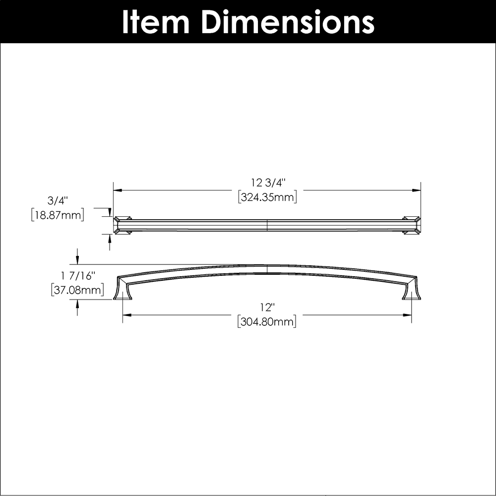 12" Bridges Cabinet Pull, Chrome (5/Box) Alt 3 - Image