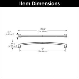 12" Bridges Cabinet Pull, Chrome (5/Box) Alt 3 - Image