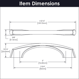 3" Greenwich Arch Pull, Matte Black (10/Box) Alt 3 - Image