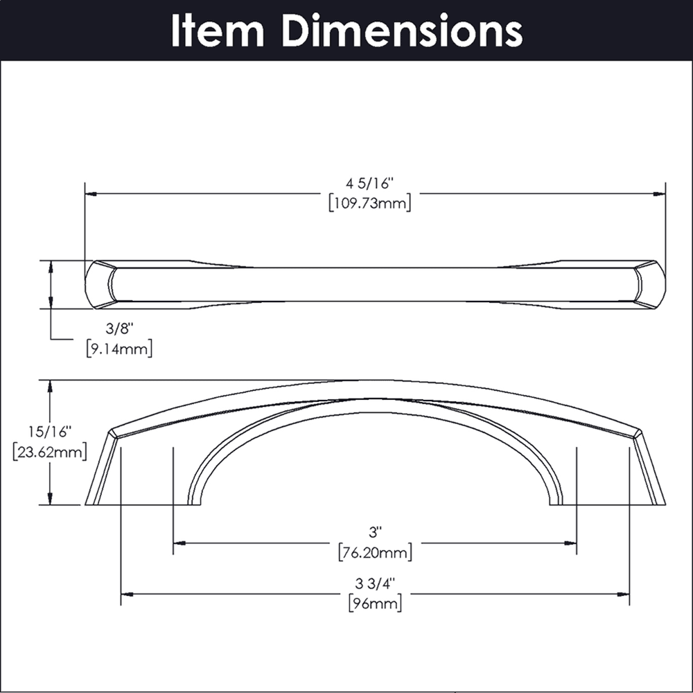 3" Greenwich Arch Pull, Matte Black Alt 3 - Image
