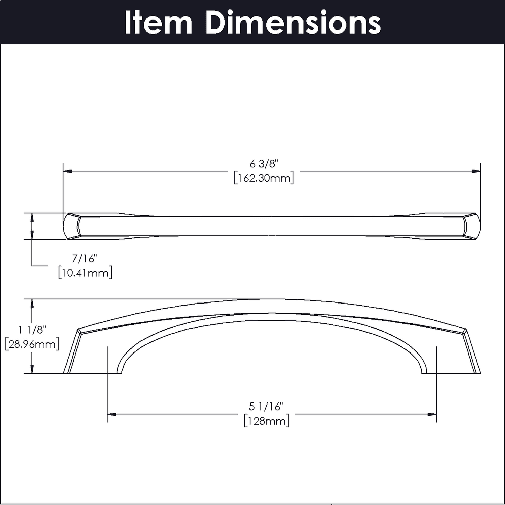 5-1/16" Greenwich Arch Pull, Matte Black (10/Box) Alt 3 - Image